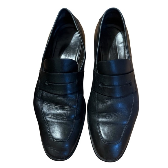 Ermenegildo Zegna Black Leather Penny Loafers Size 9 main image 4